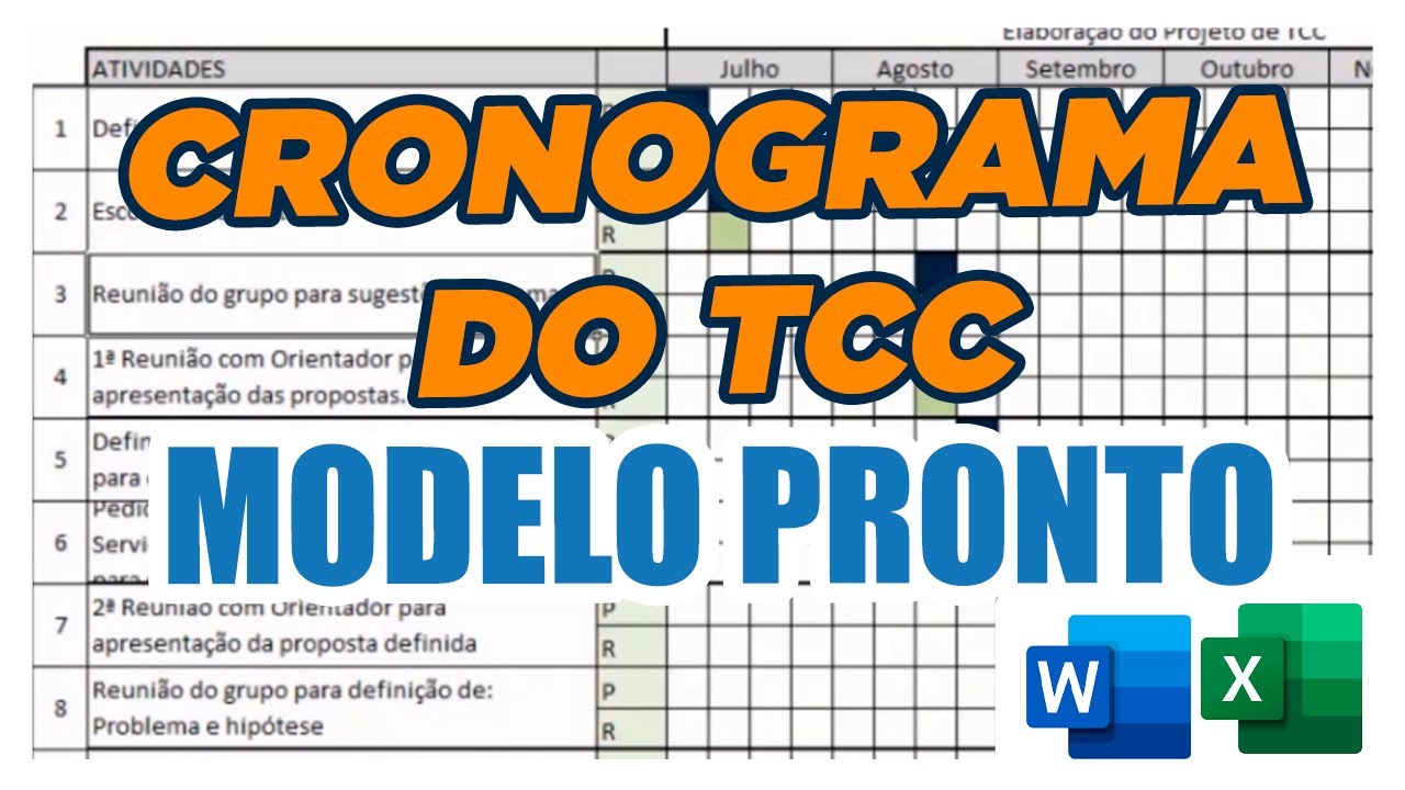 Exemplo de como fazer o cronograma do TCC