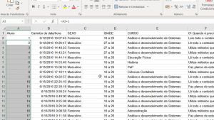Preenchimento da coluna extra