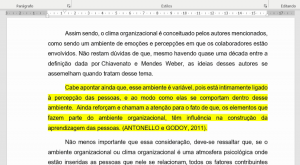 Exemplo citação indireta encerrando parágrafo