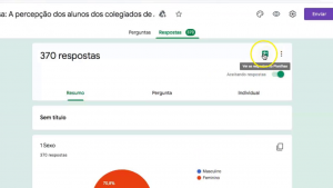 Botão para exportar gráfico para o Google Planilhas